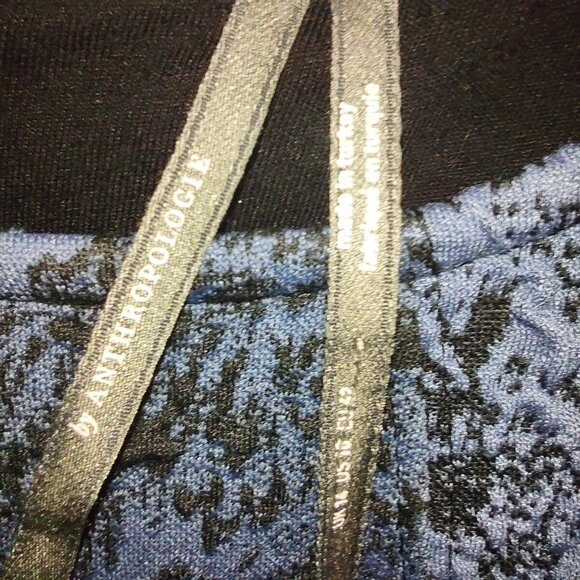 Anthropologie Jacquard Blue & Black Cut-Out Mini Dress NWT Size 10 - Picture 10 of 14